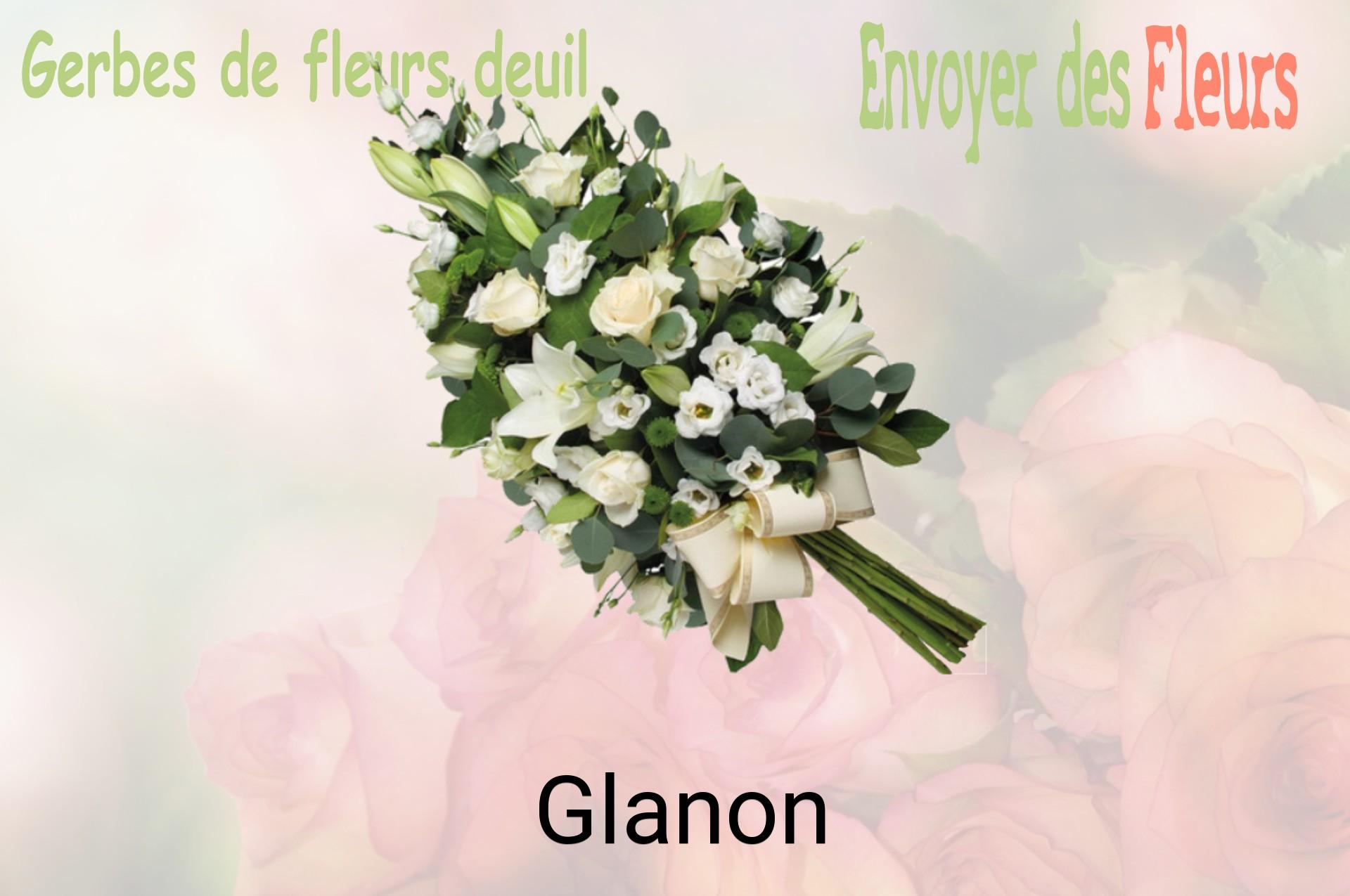 Gerbe de fleurs de deuil livrée à Glanon